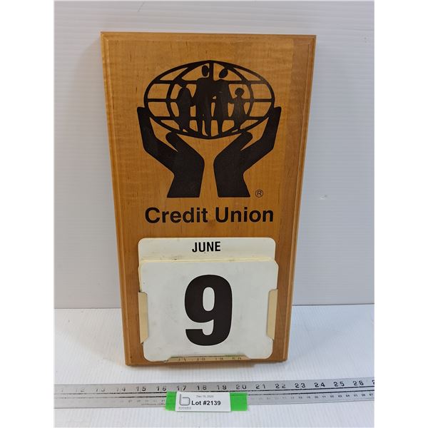 Credit Union Wall Calender (Some Months Missing, As Is) - 16" x 9"