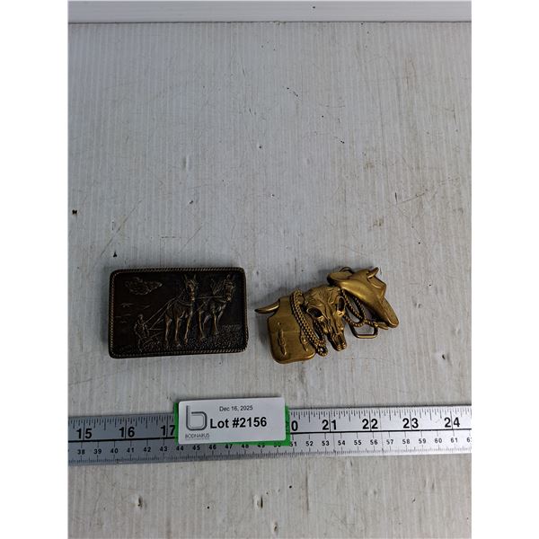 (2) Brass Belt Buckles