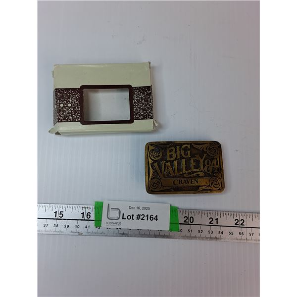Brass Belt Buckle Big Valley 84 Craven Themed