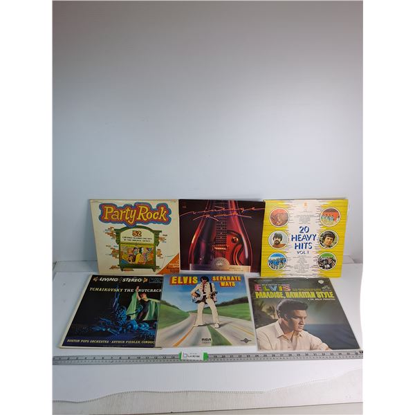 (6)Records- Elvis, Tchaikovsky, The Money's, Frankie Lymon, Mark Lindsay, Sly & The Family Stone