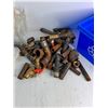 Image 2 : Various Pipe Parts And Valves, Propex Rings, Stainless Steel Clamp, Recycling Bin Approx 14.5" x 12"