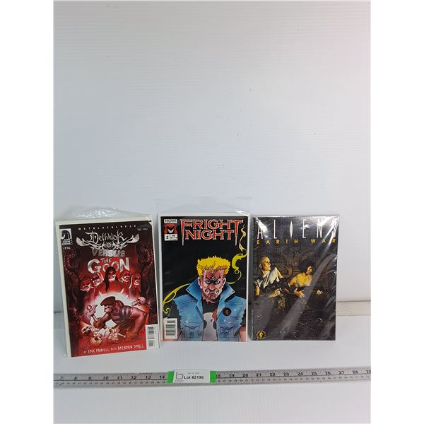 (3) Comics- Fright Night, Dethklok Versus The Goon, Aliens Earth War