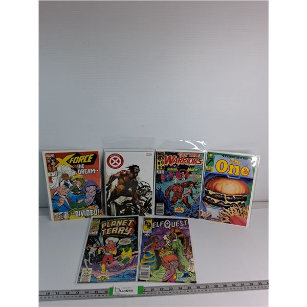 (6) Comics- X Force, House Of X, The New Warriors, The One, Planet Terry, Elf Quest- Appear Sealed