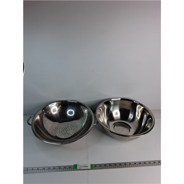 Stainless Steel Colander And Mixing Bowl Up To 14"