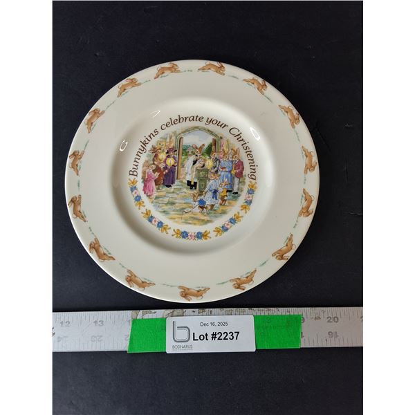 Bunnykins Christening Decorative Plate 8"