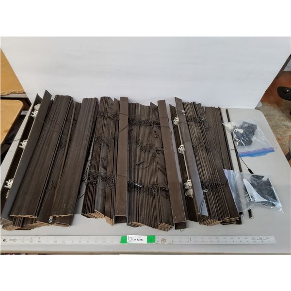 (4) Wooden Window Blinds & Installation Parts- As Is, Cannot Ship