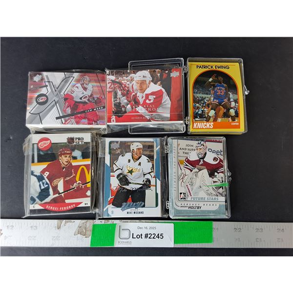 (6) Sets of Sports Cards: NHL- Brett Hull, Nicklas Lindstrom, Cam Ward, Misc. & MLB. Cannot