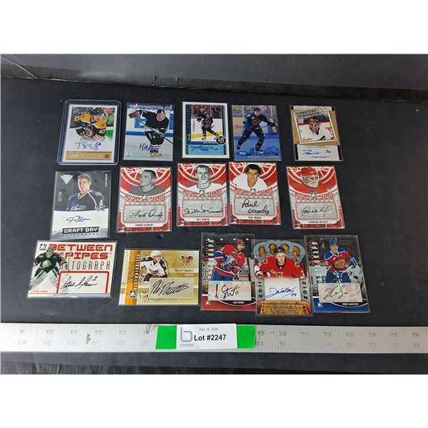 (15) Autographed NHL Cards- Henrik Samuelsson, Phillip Danault, Geoff Peters, Misc. Cannot Authen