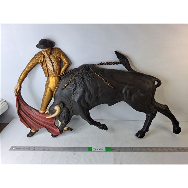 Bull & Matador Plastic Wall Decor 34" x 20", Cannot Ship