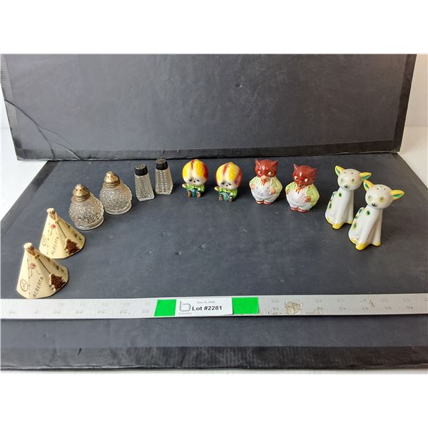 (6) Pairs of Glass/Ceramic Salt & Pepper Shakers