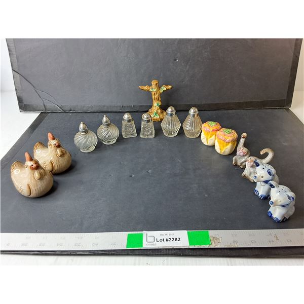 (7) Pairs of Glass/Ceramic Salt & Pepper Shakers
