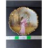 Image 1 : Decorative Glass Plate- Lady Picking Fruit 10.5"