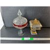 Image 1 : (2) Indiana Glass Candy Dishes Up to 11.75"