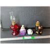Image 1 : (2) Ceramic Trinket Dishes & (2) Miniature Oil Lamps Up to 9.5"
