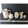 Image 1 : Ceramic Dish Set- Creamer, Pitcher 7", Sugar Bowl, Misc.