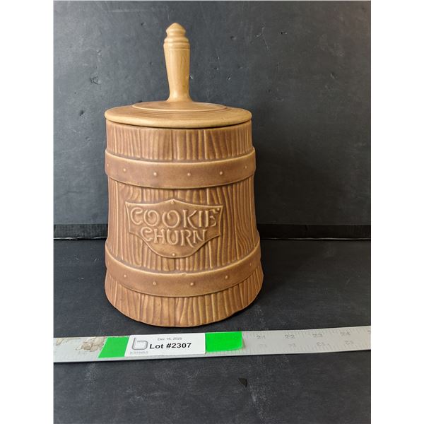 Ceramic 'Cookie Churn' Jar 11"