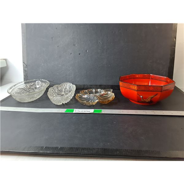 Glass Candy/Trinket Dishes, Ceramic Bowl 7.25"