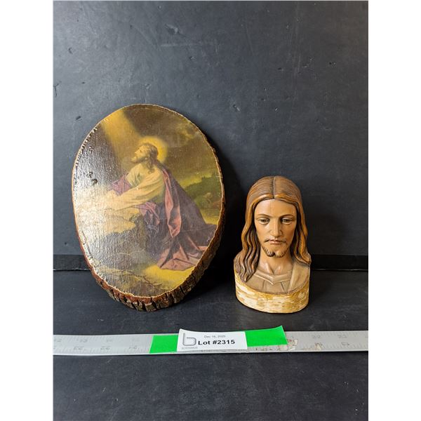 (2) Wooden Jesus Figurines Up to 9.75"
