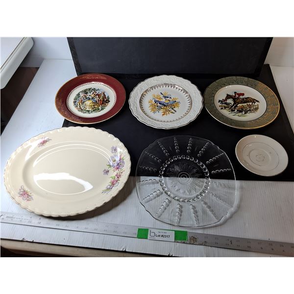 (6) Decorative Plates/Tray Up to 14.25"