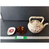 Image 1 : Ceramic Teapot- Has Chip & (2) Ashtrays