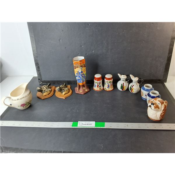 Ceramic Salt & Pepper Shakers, Creamer, Vase, Misc.