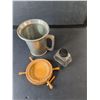 Image 2 : Ashtrays, Ink Bottle, Metal & Glass Beer Stein