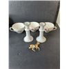 Image 2 : Earthenware Dish Set, Candleholders, Bull Figurine