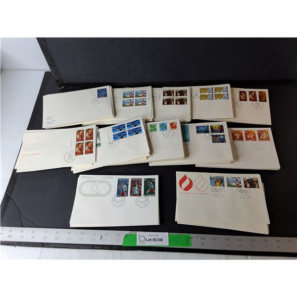 Canada First Day Stamps- Montreal Olympics 1976, Peace Bridge 50 Years, U.S. Bicentennial, Misc.