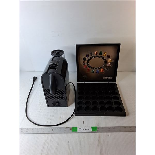 Nespresso Coffee Machine- Powers On, As Is & Capsule Display Box