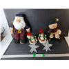 Image 1 : Christmas Lot- Candleholders, Snowman & Santa Stuffy Figurines Up to 14"