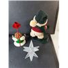Image 2 : Christmas Lot- Candleholders, Snowman & Santa Stuffy Figurines Up to 14"