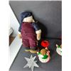 Image 3 : Christmas Lot- Candleholders, Snowman & Santa Stuffy Figurines Up to 14"