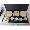 Image 1 : (3) Ceramic Trays, Cups & Storage Box