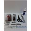 Image 1 : Lot: Humidor Solution (CANNOT SHIP), Flashlight, (5) Utility Knives, Knife, Scissors, Misc