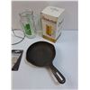 Image 4 : Lot: Huntshield Heated Insoles (As Is), (2) Beer Steins, Cast Iron Frying Pan, Misc