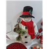 Image 5 : Christmas Lot: Snowmen, Ornaments, Bead Garlands, Tree Topper Star