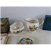 Image 3 : Ceramic Creamer & Sugar Set, Vintage Prince Albert, Herb Tea Tins, Ornate Decorative Box