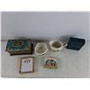 Image 6 : Ceramic Creamer & Sugar Set, Vintage Prince Albert, Herb Tea Tins, Ornate Decorative Box