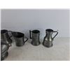 Image 3 : Vintage Miniature Pewter Ware Lot - Pitchers, Tankards & Footed Bowl
