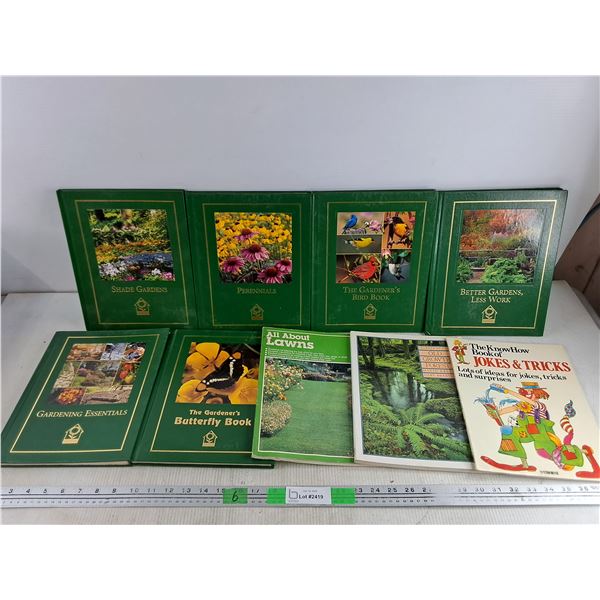 (9) Books - National Home Gardening Club, All About Lawns, Jokes & Tricks