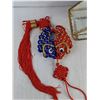 Image 2 : Glass & Brass Geometric Dislpay Terrarium, Chinese Decorative Knot Tassel