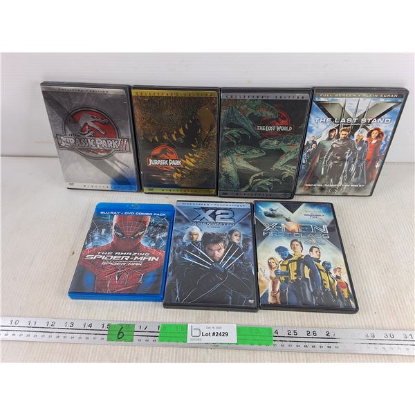 DVD & Blu Ray Movies - Jurrasic Park, X Men, The Amazing Spider Man