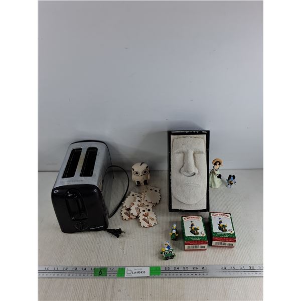 Proctor Silex Toaster - Powers On, As Is, Owl Windchime, 1988 Turner Figure, Ornaments