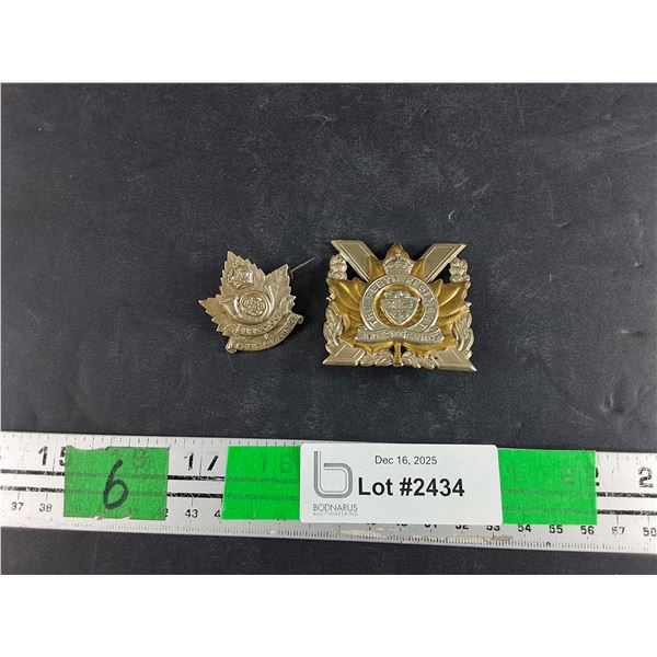 (2) Vintage Metal Shirt Pins (Saskatoon Light Infantry & The Perth Regiment
