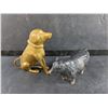 Image 2 : Brass Dog & Ceramic Bull