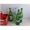 Image 4 : Vintage Coca Cola 6 Bottle Caddy, Vintage 750ml 7UP and Pepsi Cola Glass Bottles