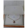 Image 2 : ^Stamped 14k Yellow Gold Diamond Sapphire Pendant Necklace, Comes with a Jewelry Appraisal Letter