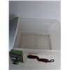 Image 3 : (2) Easycut Exacto Knives, Heavy Duty Gate Latch Appears NIB, Storage Container 22.5"x16"x11.5"