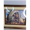 Image 2 : Wood Framed Indigenous Chief Multi Layered Art Work Approx 15.5"x12.5"
