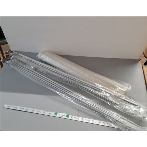 (3)Easy Install Double Curtain Rods 46.5", And Shades- Appear New